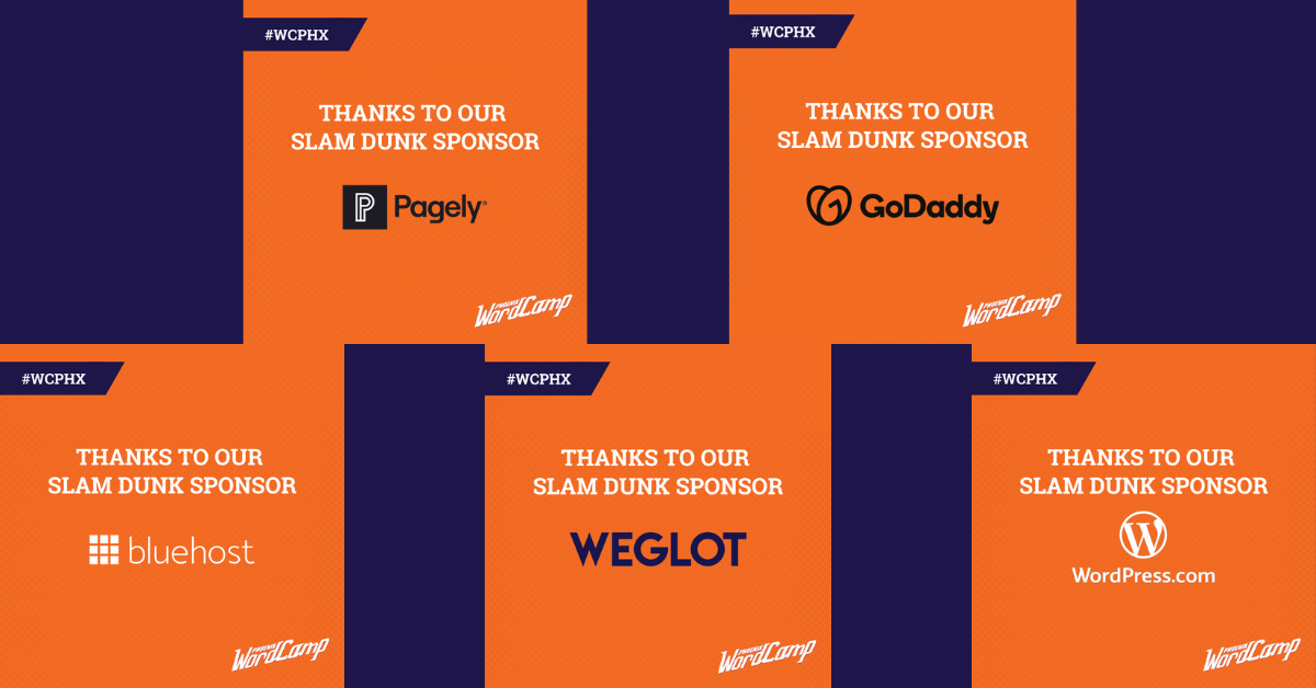 WordCamp Phoenix Slam Dunk Sponsors